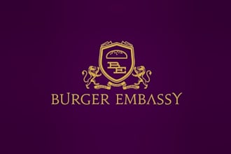 make luxury lounge logo for food gourmet burger restaurant