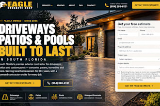 design wix concrete contractor website driveway patio construction website