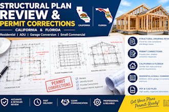 review structural drawings and assist with california and florida permit correct