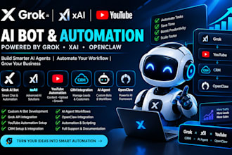 grok ai bot xai jarvi youtube automation crm ai agent automate grok api openclaw