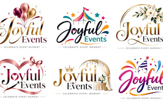 design a professional celebration, event planning, birthday, festival party logo
