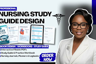 design nursing study guide, healthcare workbook, journals, medical pdfs