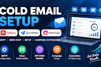 gmass quickmail overloop cold email smtp inbox rate setup campaign automation