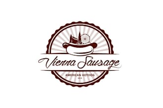 design amazing hot dog wagon logo in the heard of europe