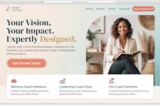 design squarespace life coach, wellness coach and leadership coaching website