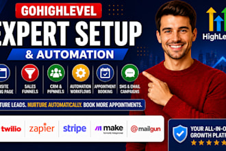 gohighlevel crm automation go highlevel workflow expert ghl website sales funnel