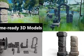 create stylized 3d models and gameready environment assets
