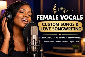 be your female vocalist for custom songs and love songwriting