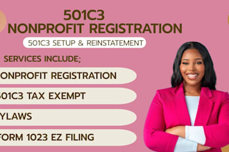 do nonprofit registration, reinstate 50123 tax exempt, file form 1023ez, 990