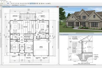 create 2d and 3d house plans and detailed structural drawings in chief architect