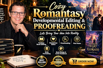 do cozy romantasy developmental editing and fantasy book plotting