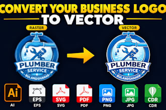 redraw cleanup convert logo to vector for screen printing and digital use