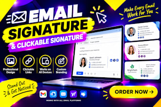 do clickable HTML email signature for outlook, gmail, apple mail
