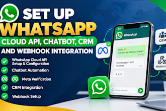 set up whatsapp cloud API and build your whatsapp chatbot crm and webhook