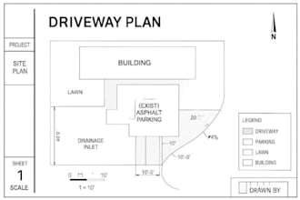 draft driveway and parking layouts in autocad