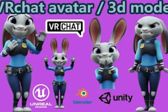 create rig vrchat avatar vr character vrc avatar furry avatar 3d vr chat model