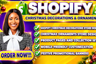 design or redesign a shopify christmas decorations store