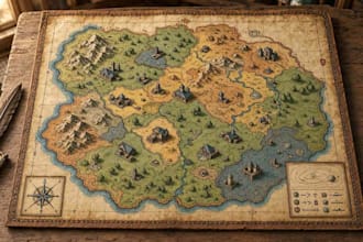 draw a custom map for fantasy, scifi, book or boardgame