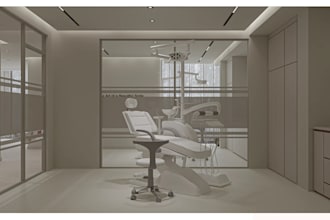 do dental clinic, autocad 2d floor plan, medical clinic design and 3d renderings