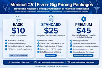 create professional medical CV for doctors and nurses