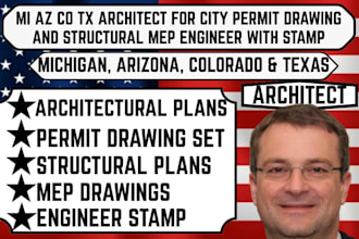 mi az co tx architect city permit drawing structural mep engineering with stamp