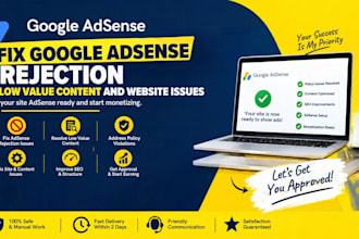fix google adsense approval rejection, low value content and website issues