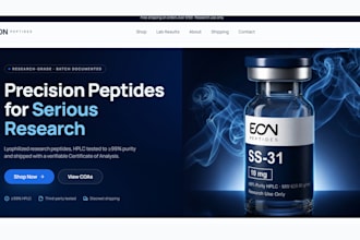 build peptide website, peptide store, ecommerce website woocommerce