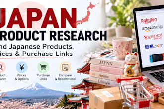 research and find japanese products for you
