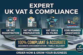 do UK vat registration, vat returns, vat oss, eori and eu vat filing  tax return