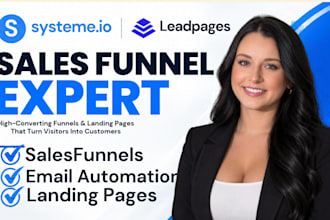 build systeme io landing page and lead pages sales funnel with automation