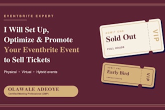 set up, optimize and promote your eventbrite event to sell tickets