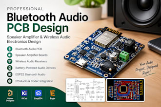 design bluetooth audio pcb and speaker amplifier hardware