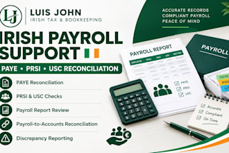 provide irish payroll support with paye, prsi and usc reconciliation for smes