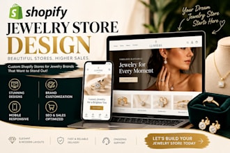 design a luxury shopify jewelry store , website design
