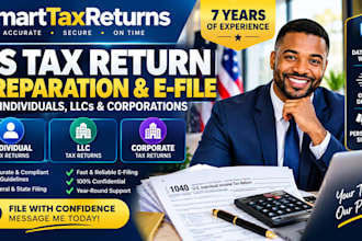 prepare e file US personal, llc, and corporate tax returns