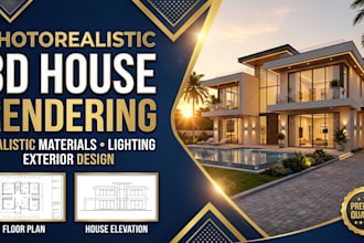render your house plans into photorealistic 3d exterior designs in chief archite