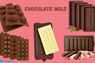 design custom printable chocolate mold 3d silicone baking mold praline mold