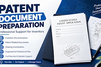 prepare patent document for your invention and provide US filling support