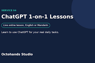 teach you to use chatgpt for daily work in a live 1 on 1 lesson