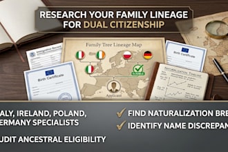 research your family lineage for italian, irish, polish, german dual citizenship
