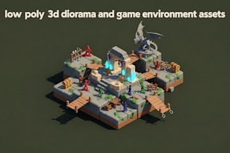 create low poly 3d diorama and game environment assets for indie games