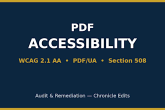 make your PDF accessible, wcag and section 508 remediation