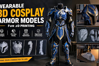 create wearable 3d cosplay armor models for 3d printing