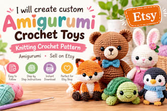 create amigurumi crochet toys, knitting crochet pattern amigurumi sell on etsy