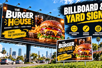design billboard, yard sign, storefront signs and window graphics for businesses