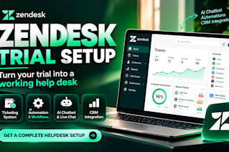 setup and automate zendesk, helpdesk automation crm workflows and ai chatbot