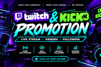 promote twitch kick live stream twitch viewers twitch followers promotion