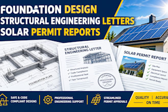 provide foundation design structural engineering letters and solar permit report