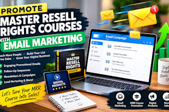 promote master resell right courses with email marketing