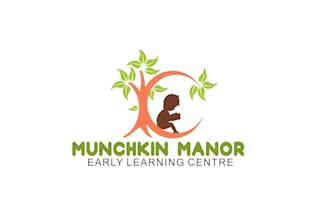 make day care, child care, baby shop, school and kids logo